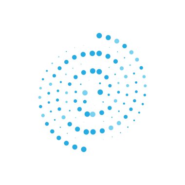 Çember noktalı yuvarlak yarım tonlu daire çerçeveleri, dönen noktalı daire şekilleri simge tasarımı