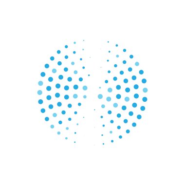 Çember noktalı yuvarlak yarım tonlu daire çerçeveleri, dönen noktalı daire şekilleri simge tasarımı