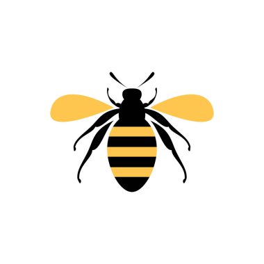 Arı Logosu vektör düz tasarımı