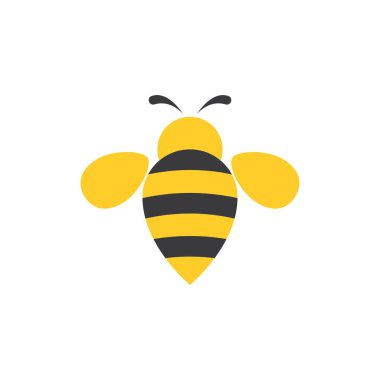 Arı Logosu vektör düz tasarımı