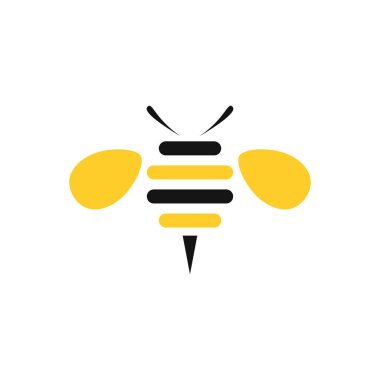 Arı Logosu vektör düz tasarımı