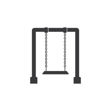 Bir salıncağın siyah beyaz silueti.