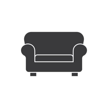 Basit siyah bir kanepe silueti..