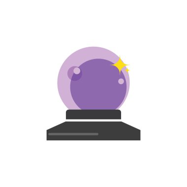 Kürsüde mor kristal küre.