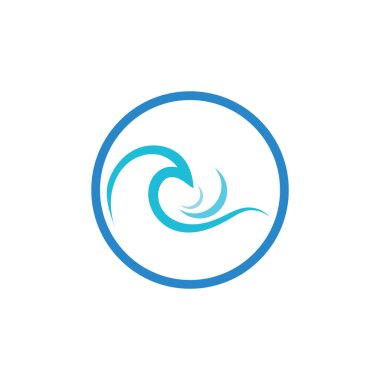 Su dalgası logo tasarım vektör şablonu