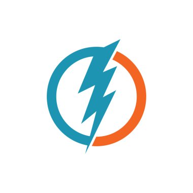 Güç yıldırımı enerjisi logo vektör tasarımı