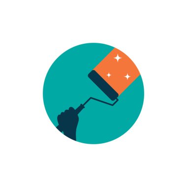 Fırça logo simgesini boya