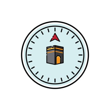 Mekke simgesi tasarımını gösteren pusula