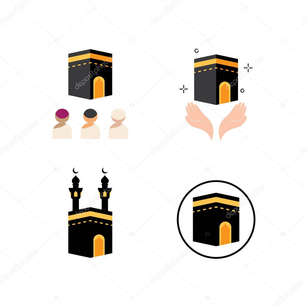 Kaaba icon illustration flat design