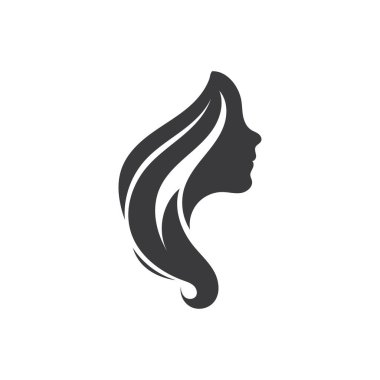 Güzel kadınlar siluet karakter Logo Şablonu ile karşı karşıya