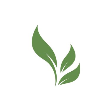 Yeşil yaprak illüstrasyon doğa logosu düz tasarım