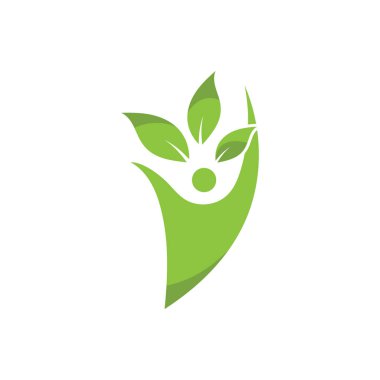 Sağlıklı Yaşam insanları logo şablon tasarımı