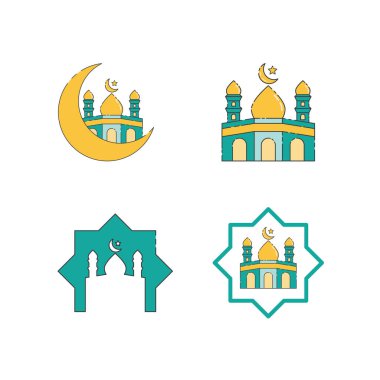 Cami İslami logo simgesi, Ramadhan Kareem ikonu tasarımı