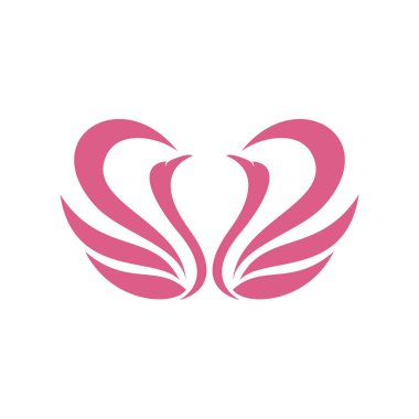 Kuğu illüstrasyon logo tasarım şablonu