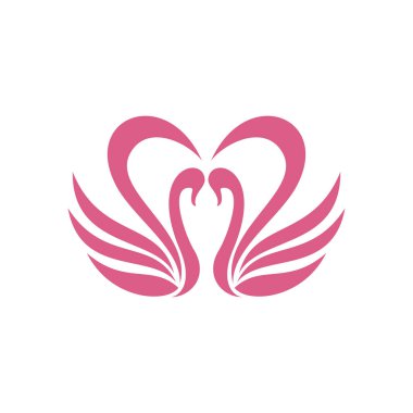 Kuğu illüstrasyon logo tasarım şablonu