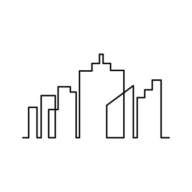 Şehir silueti, şehir silueti tasarımı illüstrasyonu 