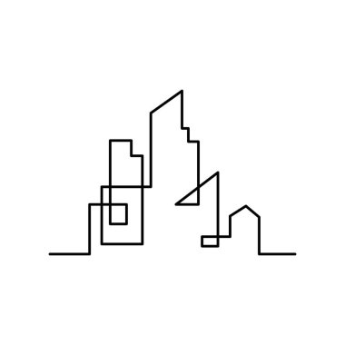 Şehir silueti, şehir silueti tasarımı illüstrasyonu 