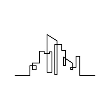 Şehir silueti, şehir silueti tasarımı illüstrasyonu 