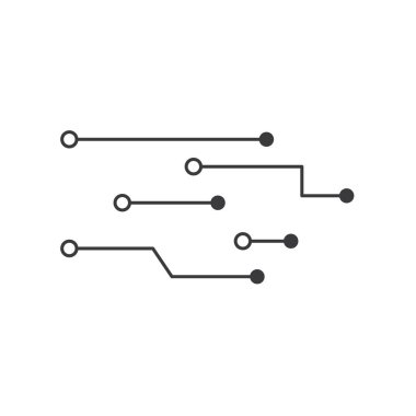 Devre çizgisi teknoloji illüstrasyon logo ikonu vektör şablonu