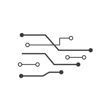 Devre çizgisi teknoloji illüstrasyon logo ikonu vektör şablonu
