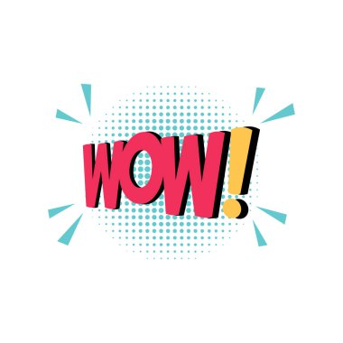 Wow ünlem işareti çizgi roman tarzı konuşma balonu.