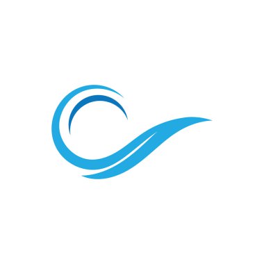 Su dalgası logo tasarım vektör şablonu