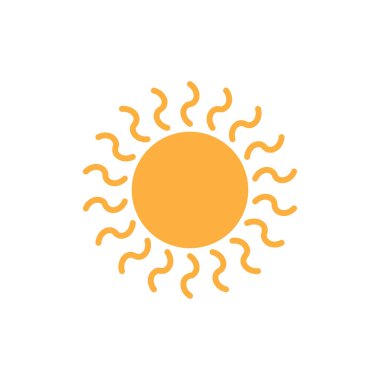 Sun illustration logo vector flat design template