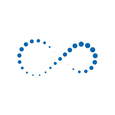 Küçük mavi noktalardan oluşan mavi sonsuzluk sembolü