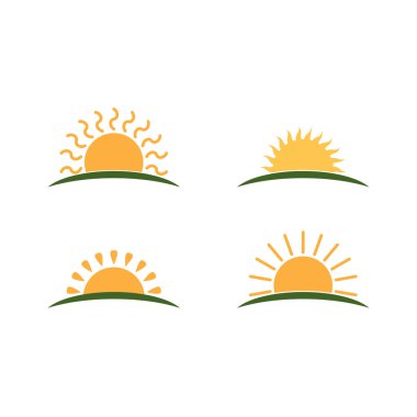 Sun illustration logo vector flat design template