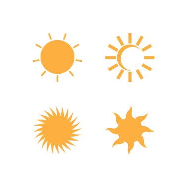 Sun illustration logo vector flat design template