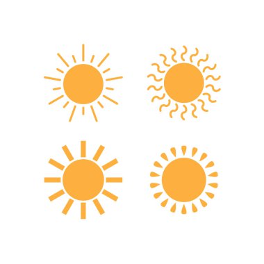 Sun illustration logo vector flat design template