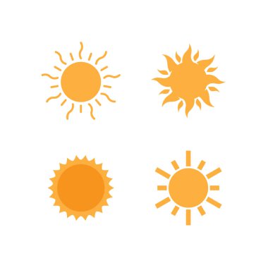 Sun illustration logo vector flat design template