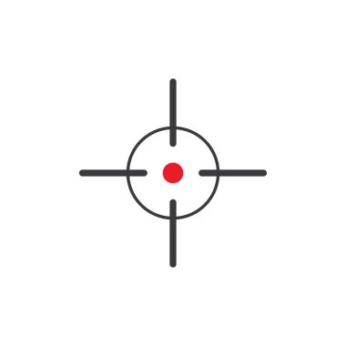 Hedef simge vektör düz tasarım çizim şablonu