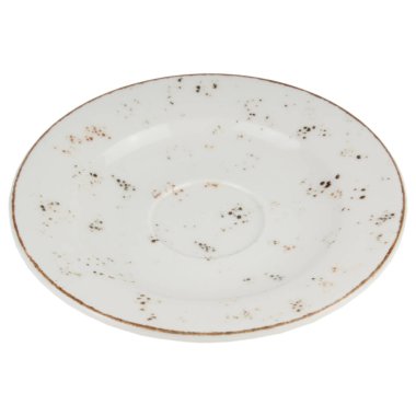 Beyaz bir arka plan üzerinde boş seramik tabak.