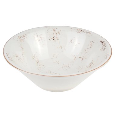 Beyaz bir arka plan üzerinde boş seramik tabak.