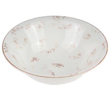 Beyaz bir arka plan üzerinde boş seramik tabak.