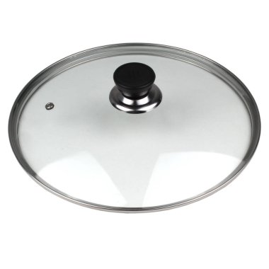 Metal ve cam kapak beyaz arkaplanda izole