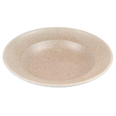 Beyaz arka plan üzerinde izole bej seramik tabak