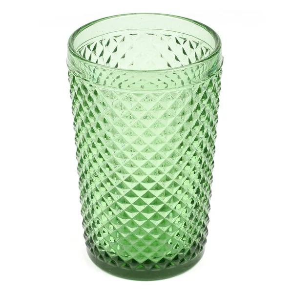 Leeres Grünes Glas Isoliert Auf Weißem Hintergrund — Stockfoto