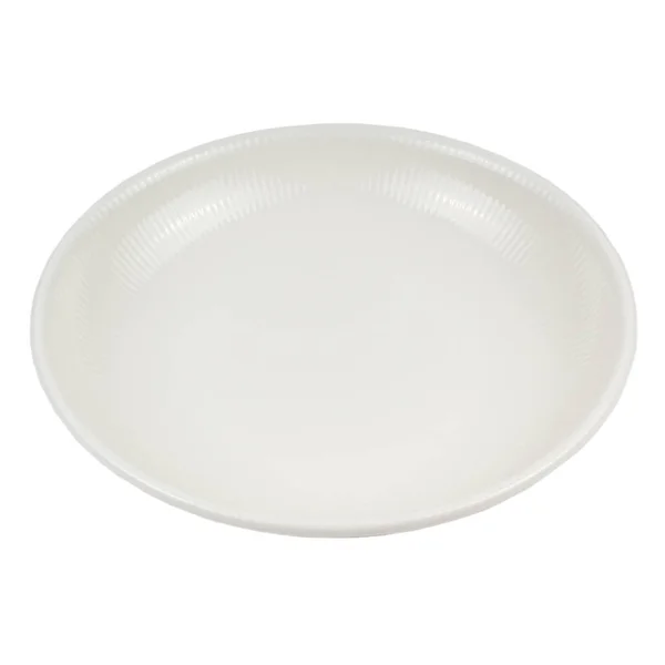 Weißer Teller Auf Weißem Hintergrund — Stockfoto