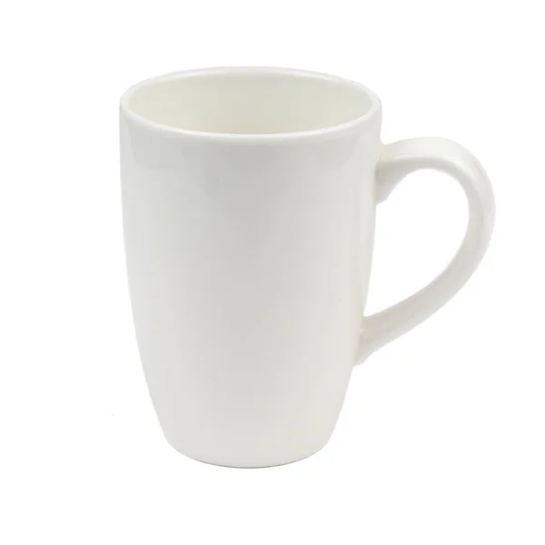 Leere Weiße Tasse Isoliert Auf Weißem Hintergrund — Stockfoto