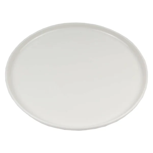 Placa Cerâmica Vazia Isolada Sobre Fundo Branco — Fotografia de Stock
