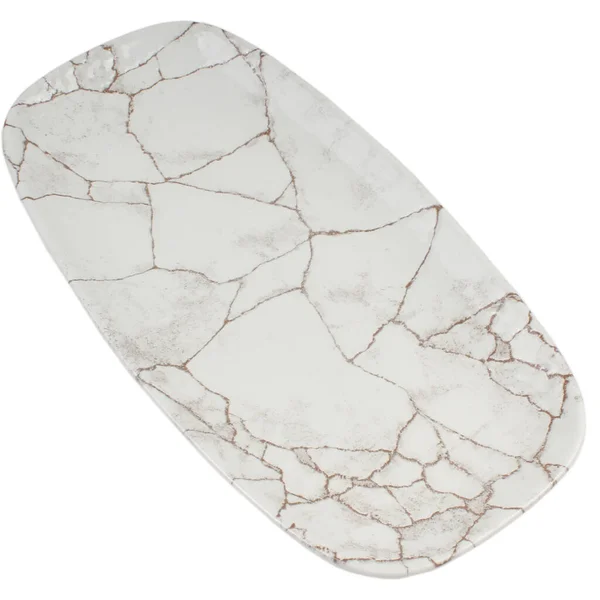 Marble Stone Decorative Plate Isolated White Background — Stock Photo, Image
