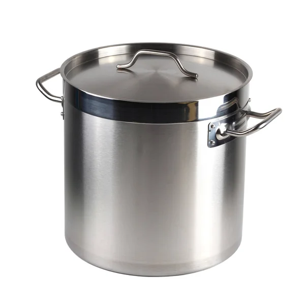 Stainless Steel Pot Isolated White Background — Stock Photo, Image