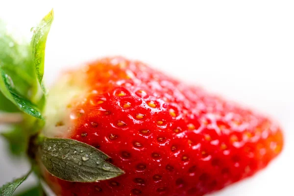 Strawberries White Background Isolated Strawberry Sliced Berry Sliced Strawberries Garnish — Stockfoto