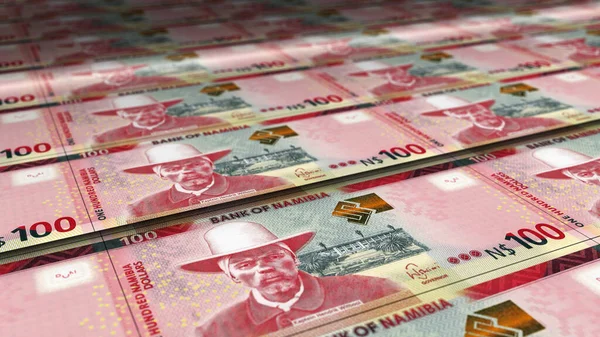 Namibia Dollar sheet of money print 3d illustration. NAD banknotes printing background concept of finance, economy crisis, inflation and business.