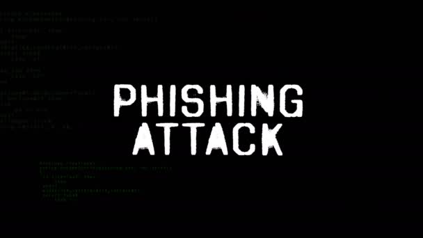 Phishing Attack Distorted Glitch Effect Seamless Loopable Rendering Computer Hacking — Vídeo de Stock