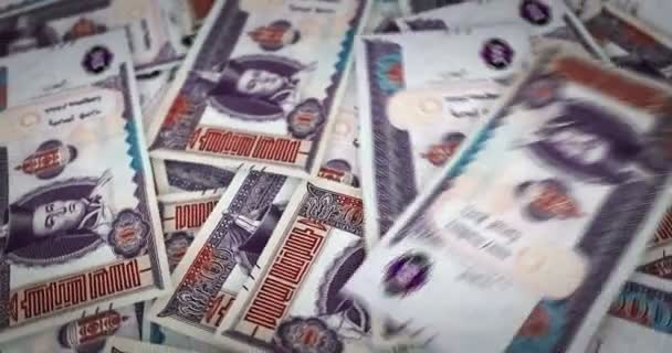 Mongolsko Togrog Rostoucí Hromadu Peněz Smyčka Bankovek Mnt Rotuje Bezproblémové — Stock video