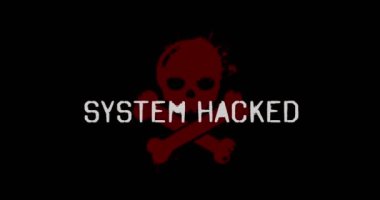 System hacked with distorted and glitch effect seamless and loopable 3d rendering. Computer hacking, cyber attack and security breach abstract concept. Noised retro tv style background.