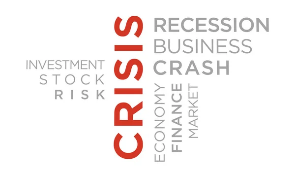 Válság Kinetikus Szöveg Elvont Koncepció Háttér Recesszió Üzleti Összeomlás Gazdaság — Stock Fotó